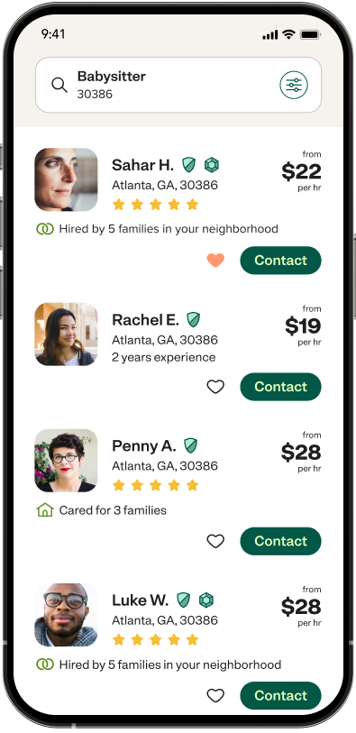 Caregiver search preview on phone